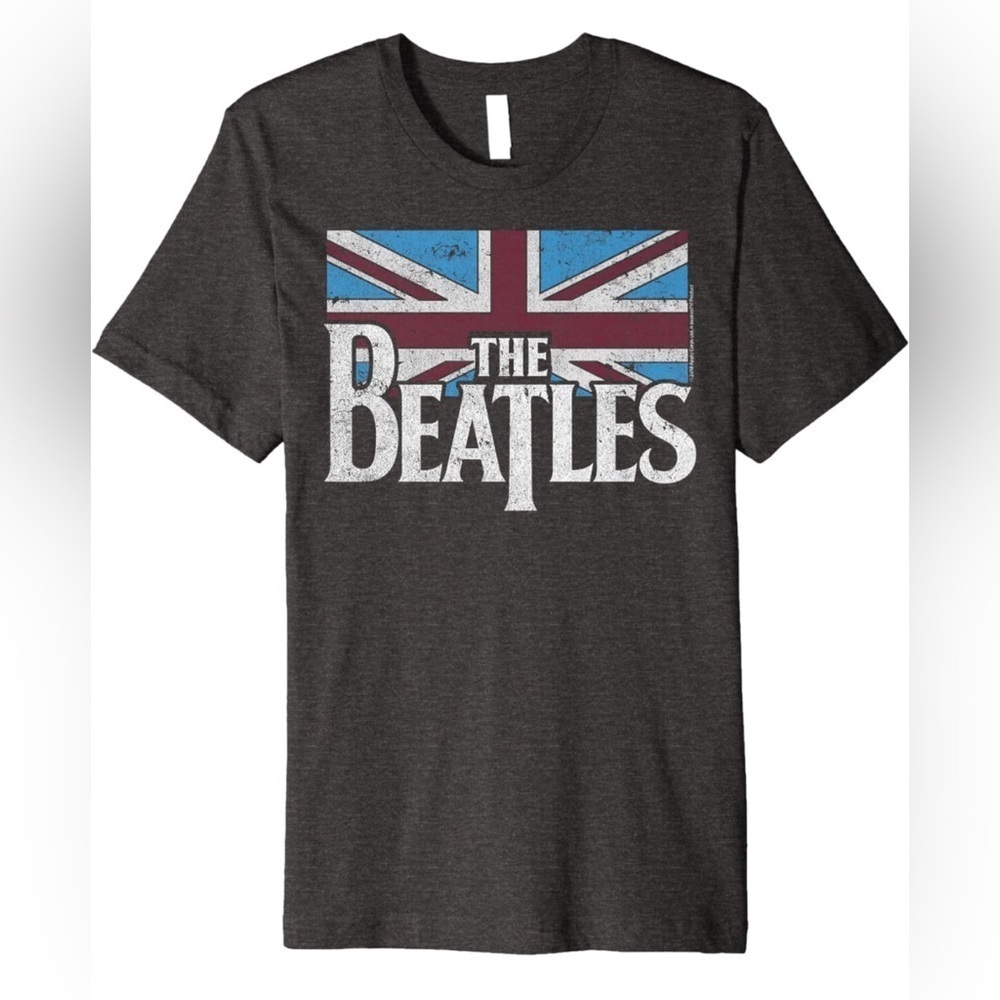 NWOT- The Beatles British Flag Red, White, and Blue Premium T-Shirt